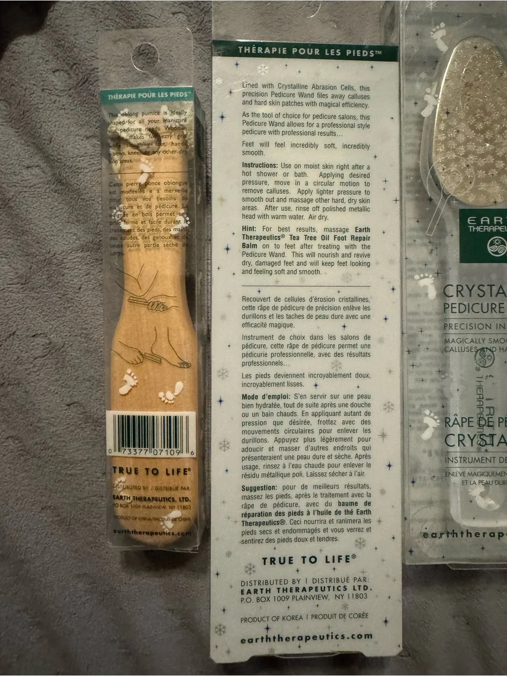 NEW Earth Therapeutics Crystalline Pedicure Wands & Pumice Stick - Picture 2 of 6